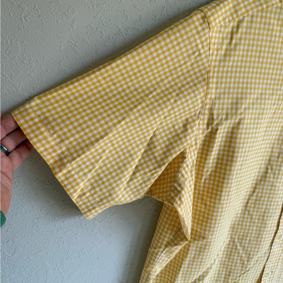 Men’s L Yellow Ralph Lauren Classic Fit Checkered Preppy, Casual Short Sleeve - Picture 3 of 6